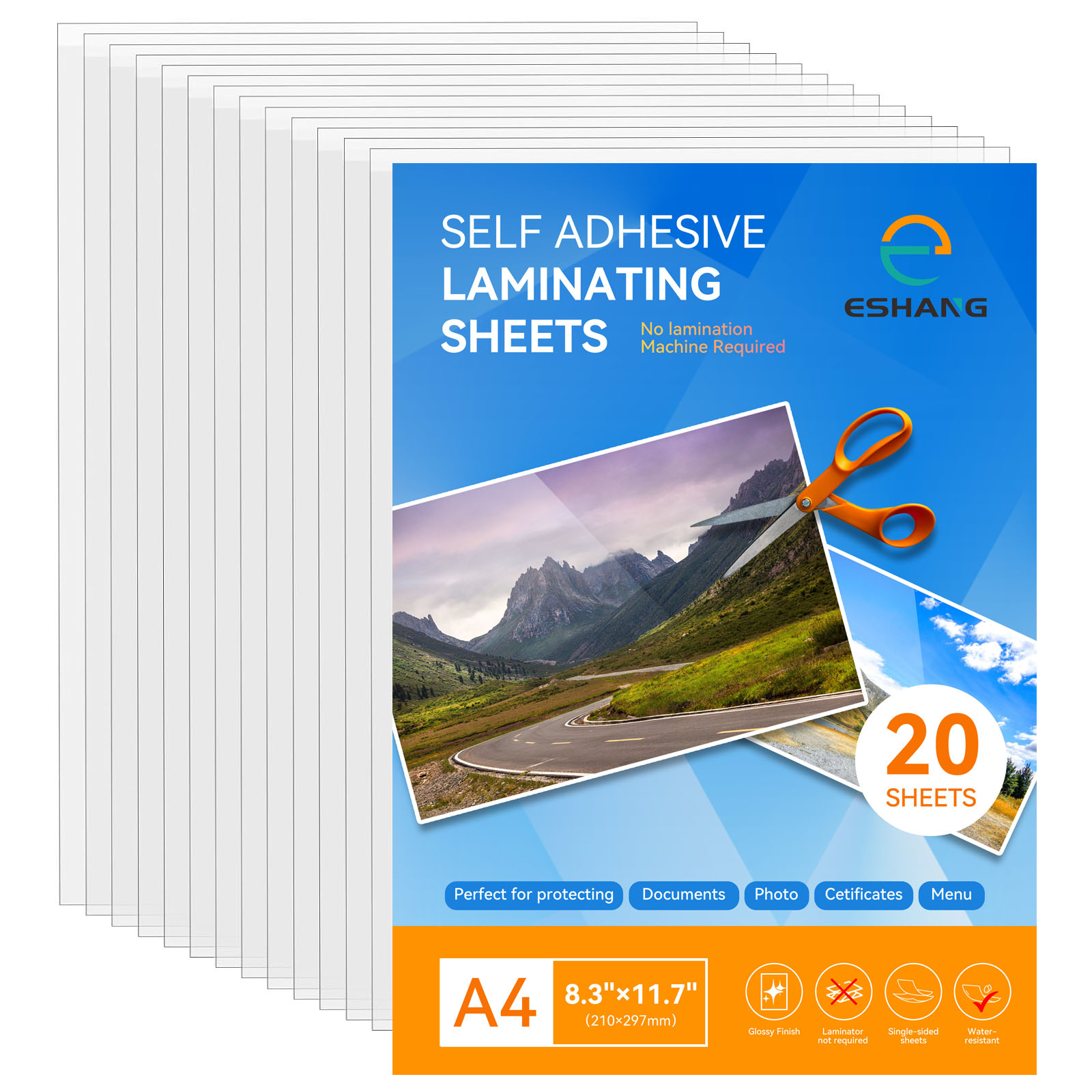 Document Laminator Pouch - ESHANG 20 arkuszy przezroczystych arkuszy do