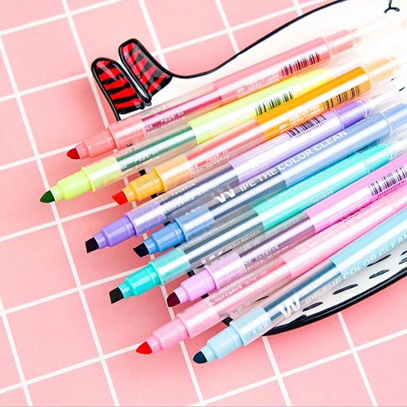 Highlighter Set Pastel - Zestaw 10 kolorowych, wymazywalnych zakreślaczy z