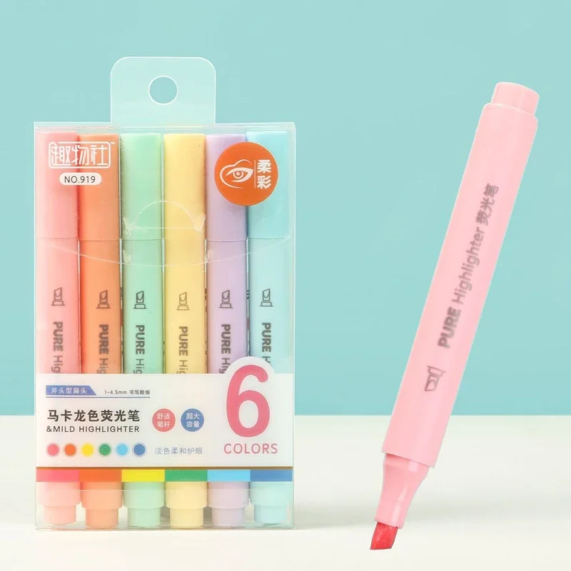 Highlighter Set Pastel - 6 sztuk/zestaw Zakreślacze w pastelowych kolorach