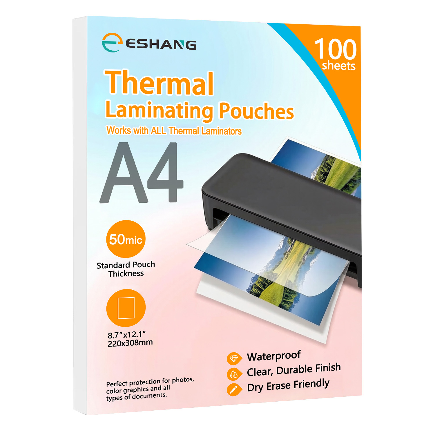 Document Laminator Pouch - ESHANG A4 Koszulki do laminowania, 8,7x12,1