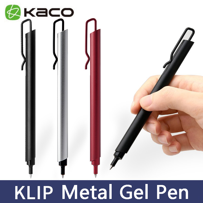 Office Stationery Supply Business - Metalowy długopis żelowy Kaco 0.5MM czarny
