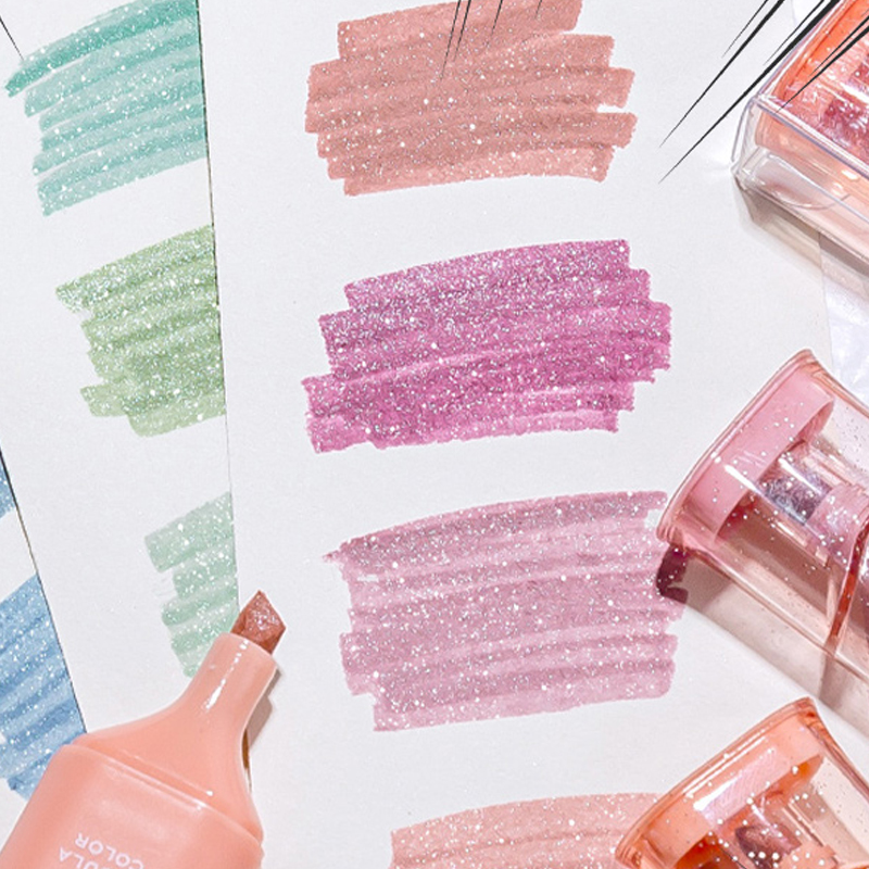 Zakreślacze brokatowe, elastyc – Highlighter Set Pastel recenzja i cena