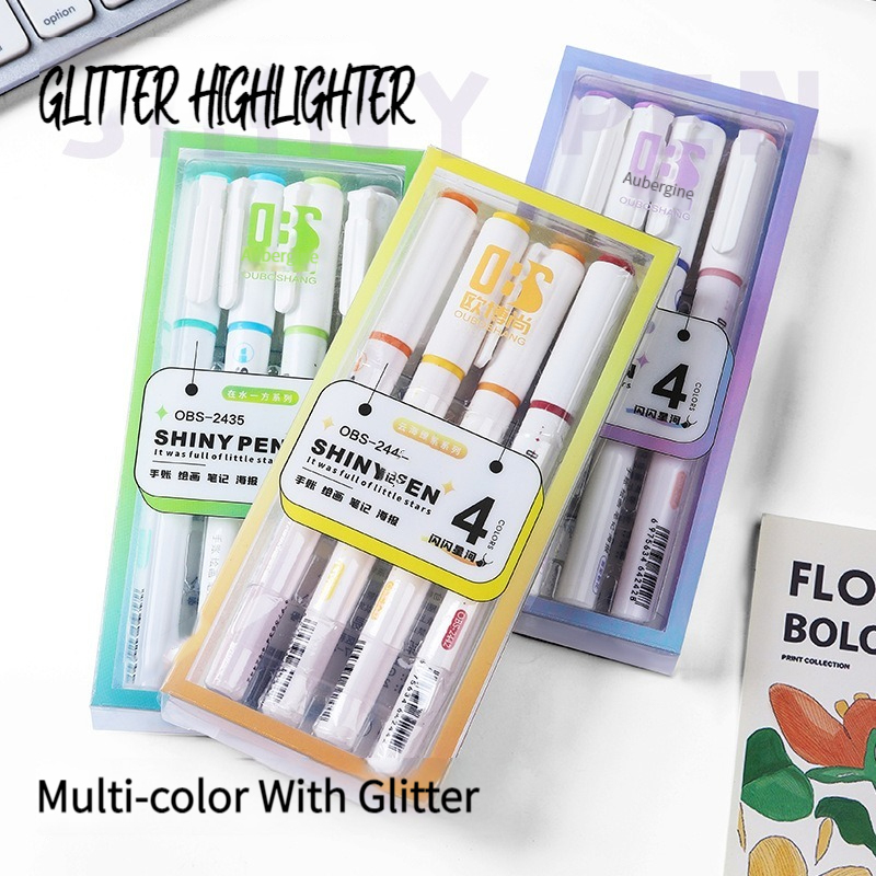 4 Kolory/Zestaw Brokatowych Za – Highlighter Set Pastel recenzja i cena